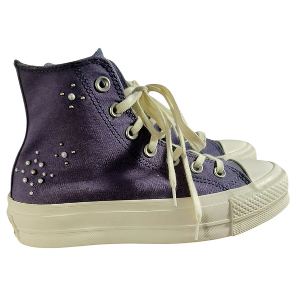 Converse Chuck Taylor All Star Lift Platform Sneakers Wmn's Sz 6.5 Purple Beaded - Picture 15 of 16